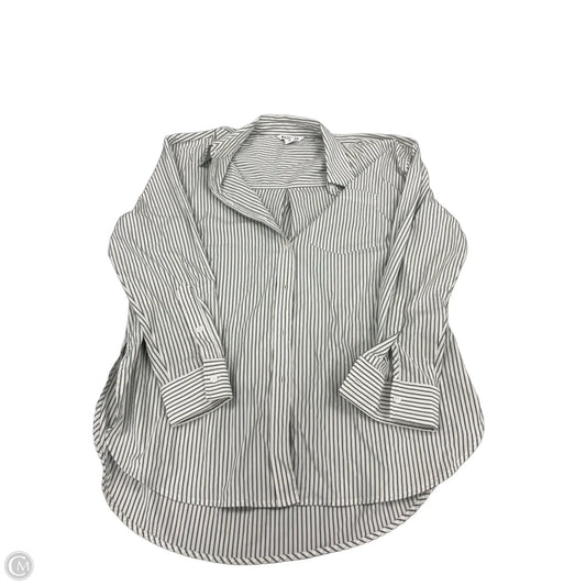 Top Long Sleeve By Athleta In Green & White, Size: M