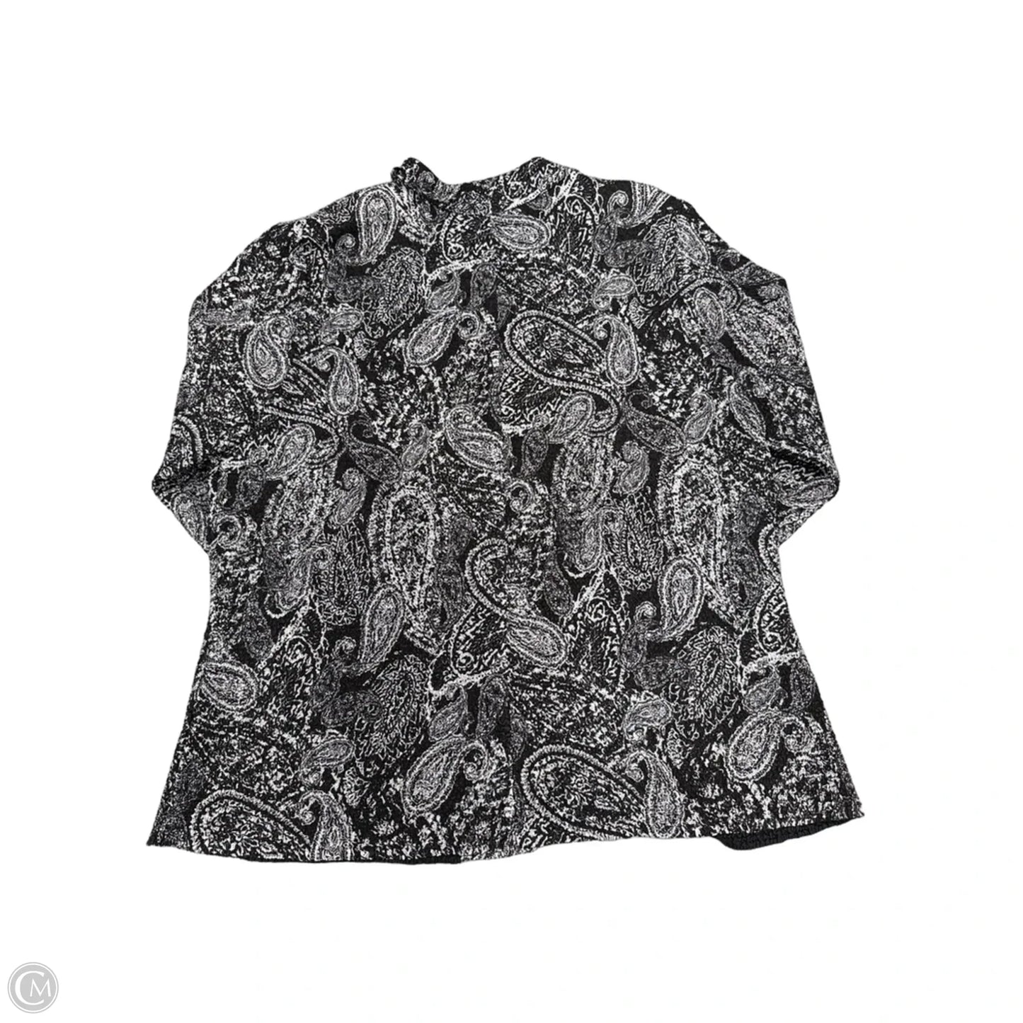 Top Long Sleeve By Chicos In Black & White, Size: Xl