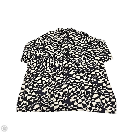 Top Long Sleeve By Ava & Viv In Black & White, Size: 3x