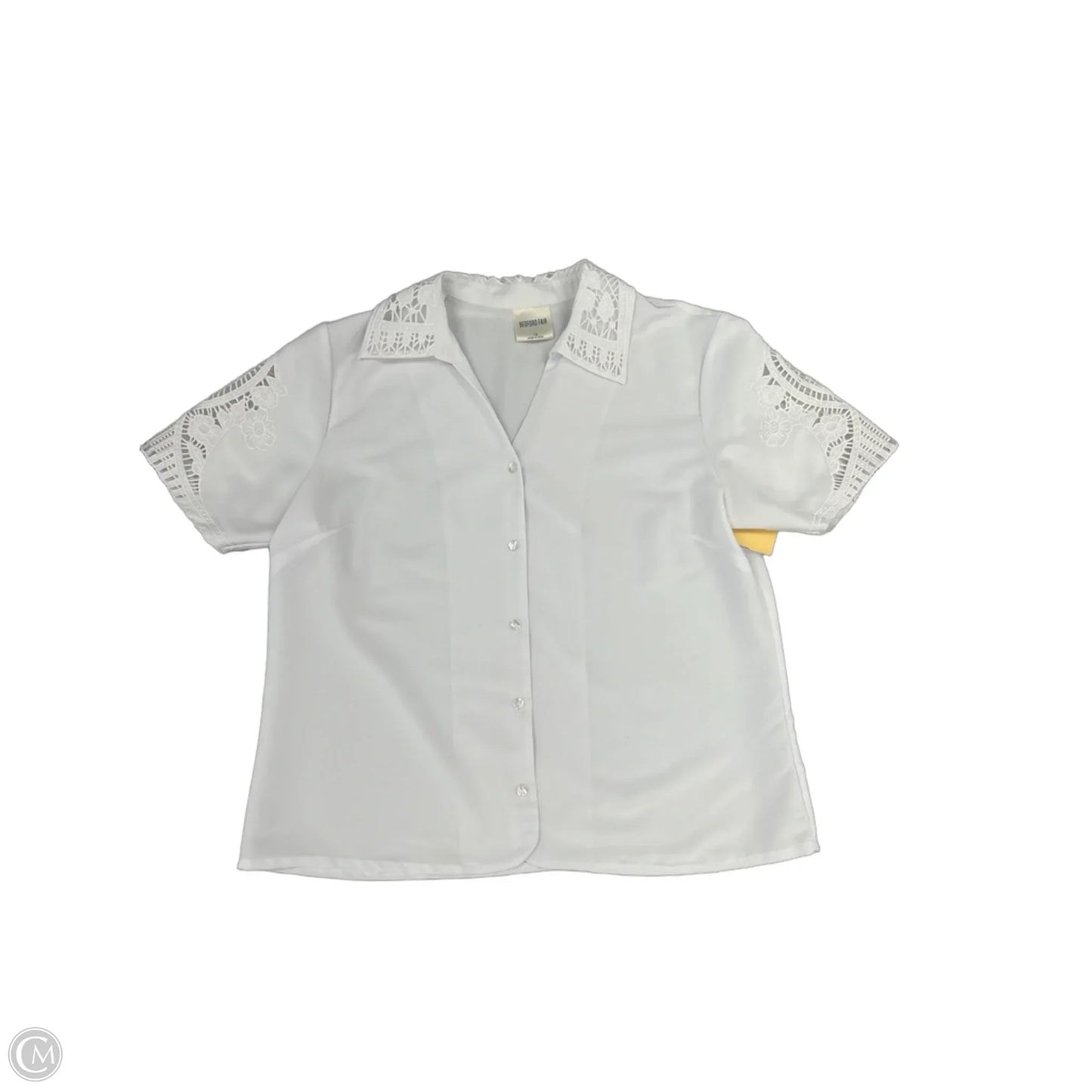 Top Short Sleeve By Cme In White, Size: L