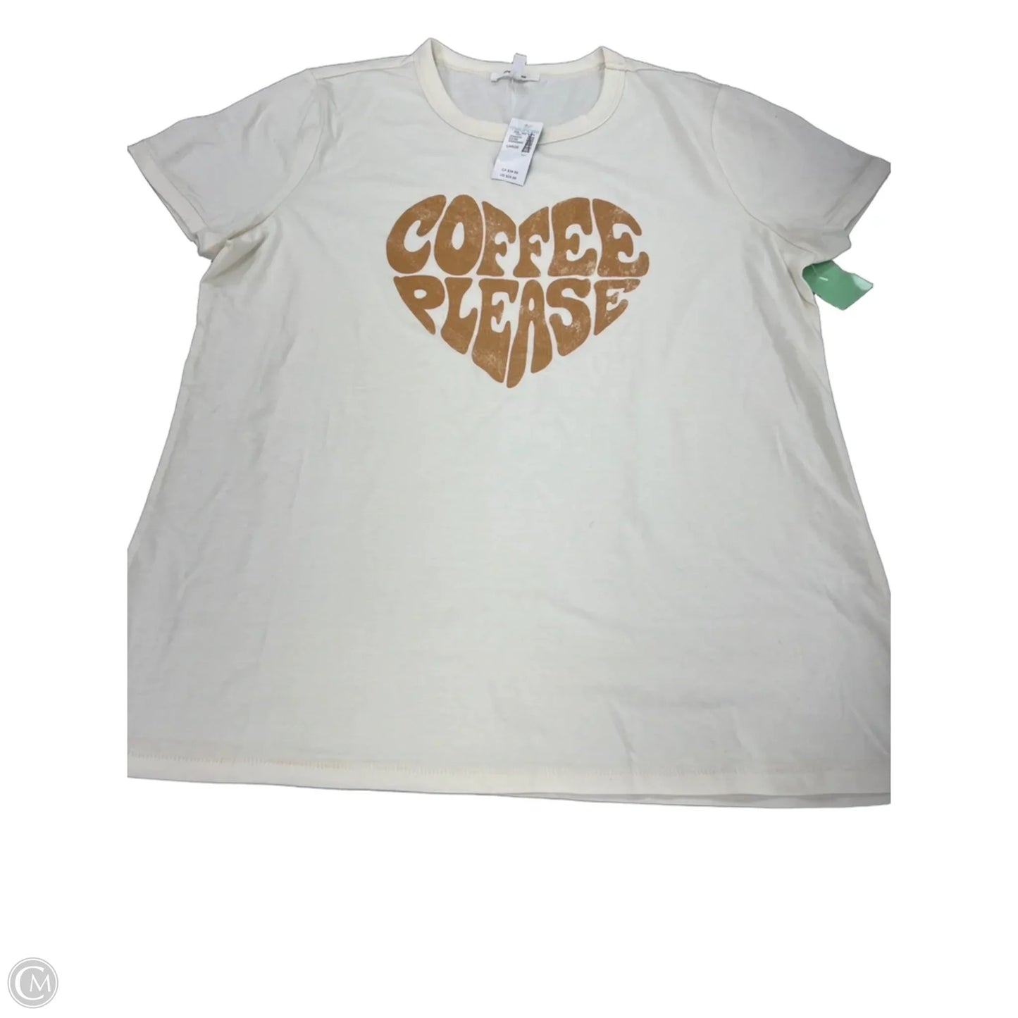 Top Short Sleeve By Maurices In Cream, Size: L