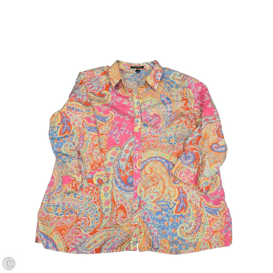 Top Long Sleeve By Ralph Lauren In Multi-colored, Size: 1x