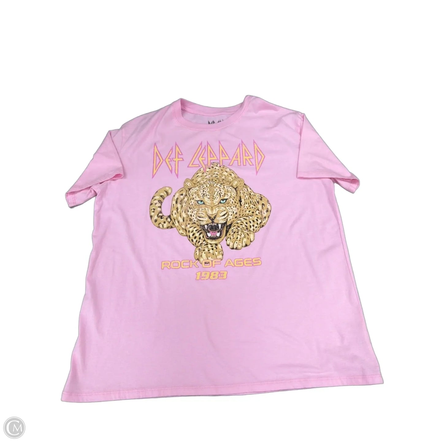 Top Short Sleeve By Cme In Pink, Size: M