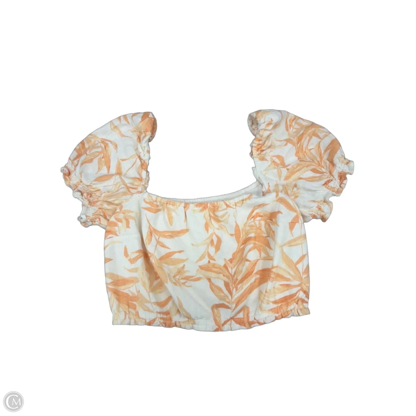 Top Short Sleeve By Abercrombie And Fitch In Orange & White, Size: Xs