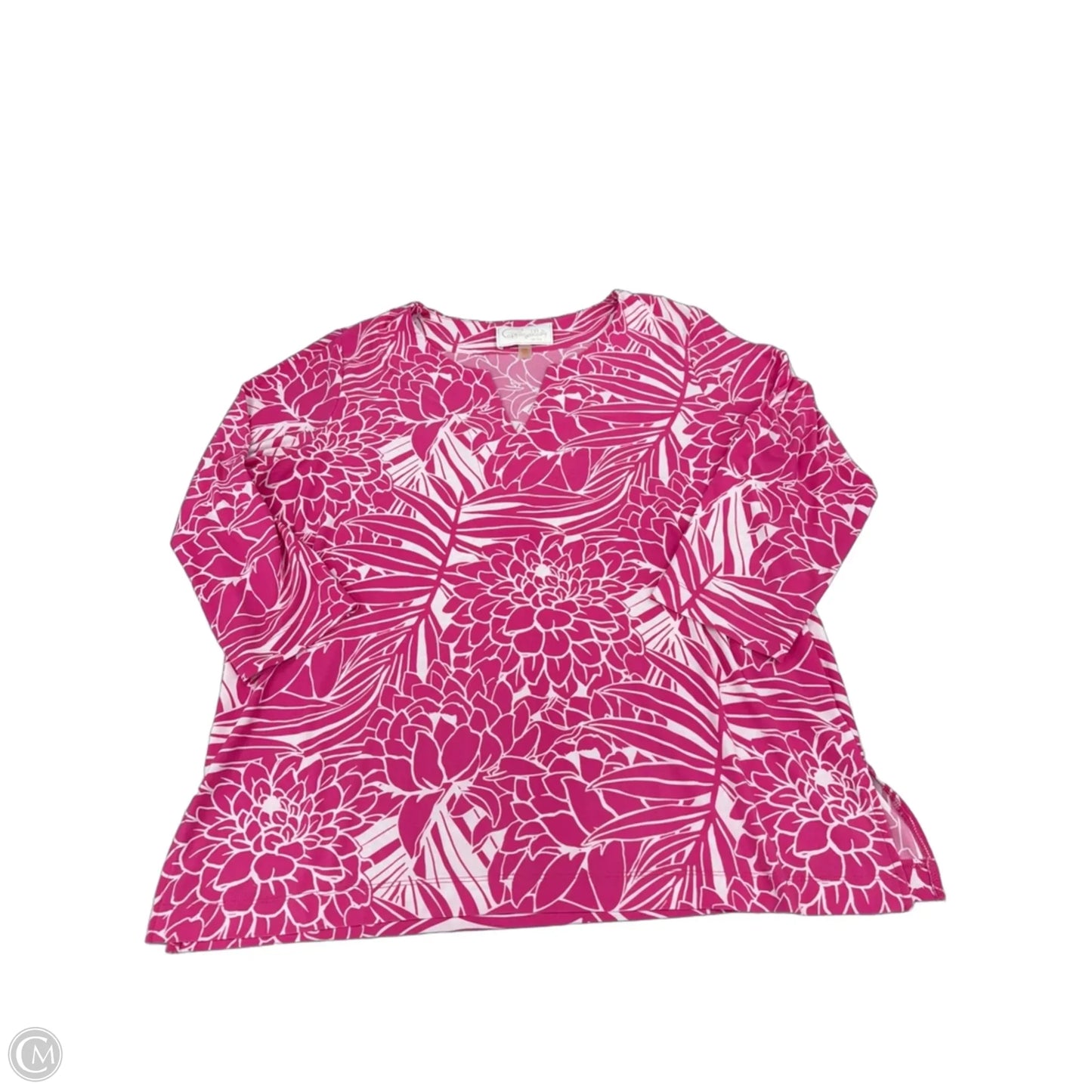 Top 3/4 Sleeve By Pappagallo In Pink, Size: Xl