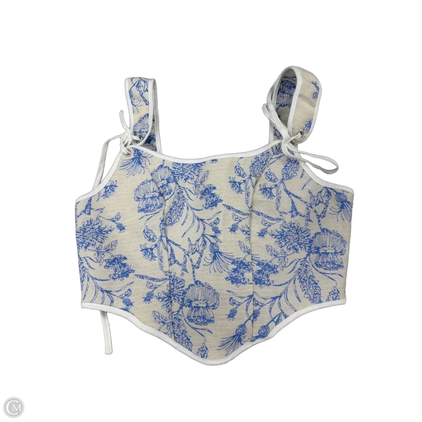 Tank Top By Shein In Blue & Cream, Size: S