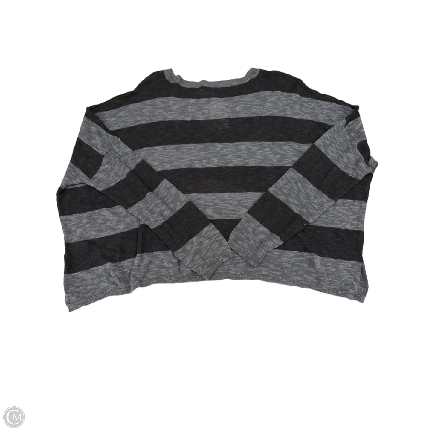 Top Long Sleeve By Cme In Black & Grey, Size: L