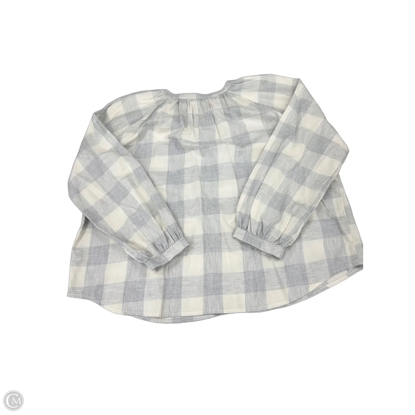 Top Long Sleeve By Duluth Trading In Grey & White, Size: M