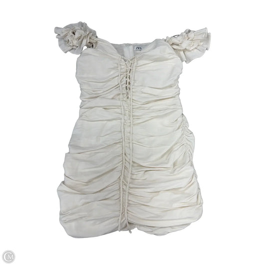 Dress Casual Short By Zara In Cream, Size: M
