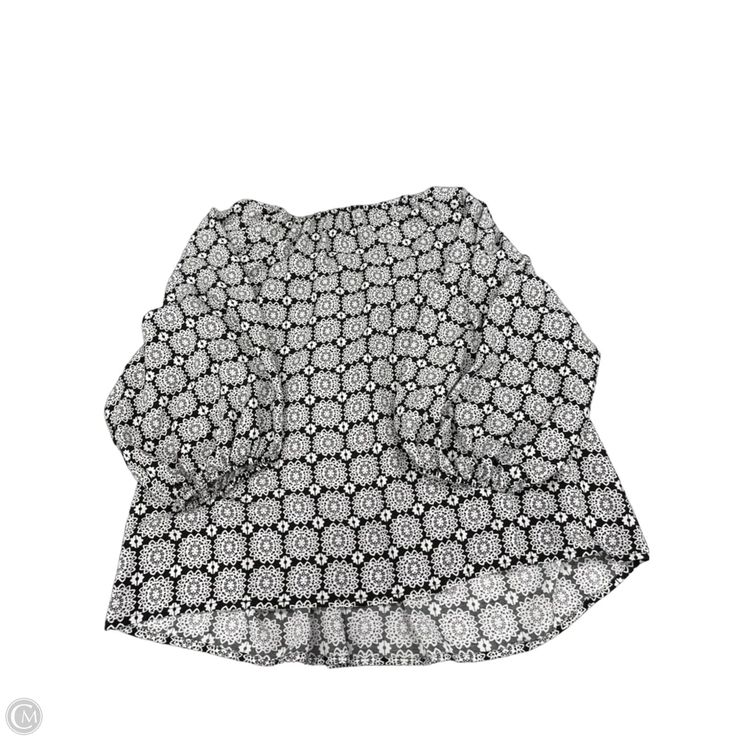 Top 3/4 Sleeve By Chelsea And Theodore In Black & White, Size: 3x