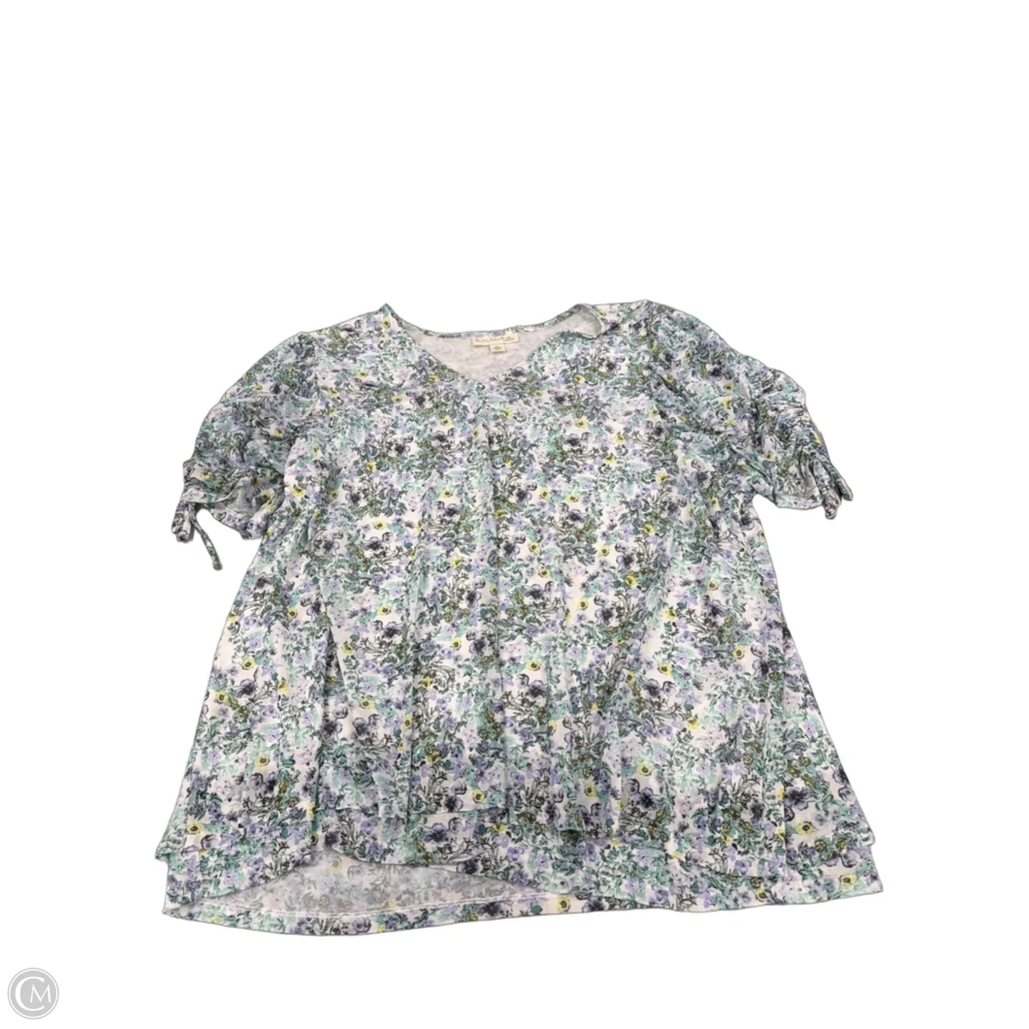 Top Short Sleeve By Emaline In Green & Purple, Size: 2x