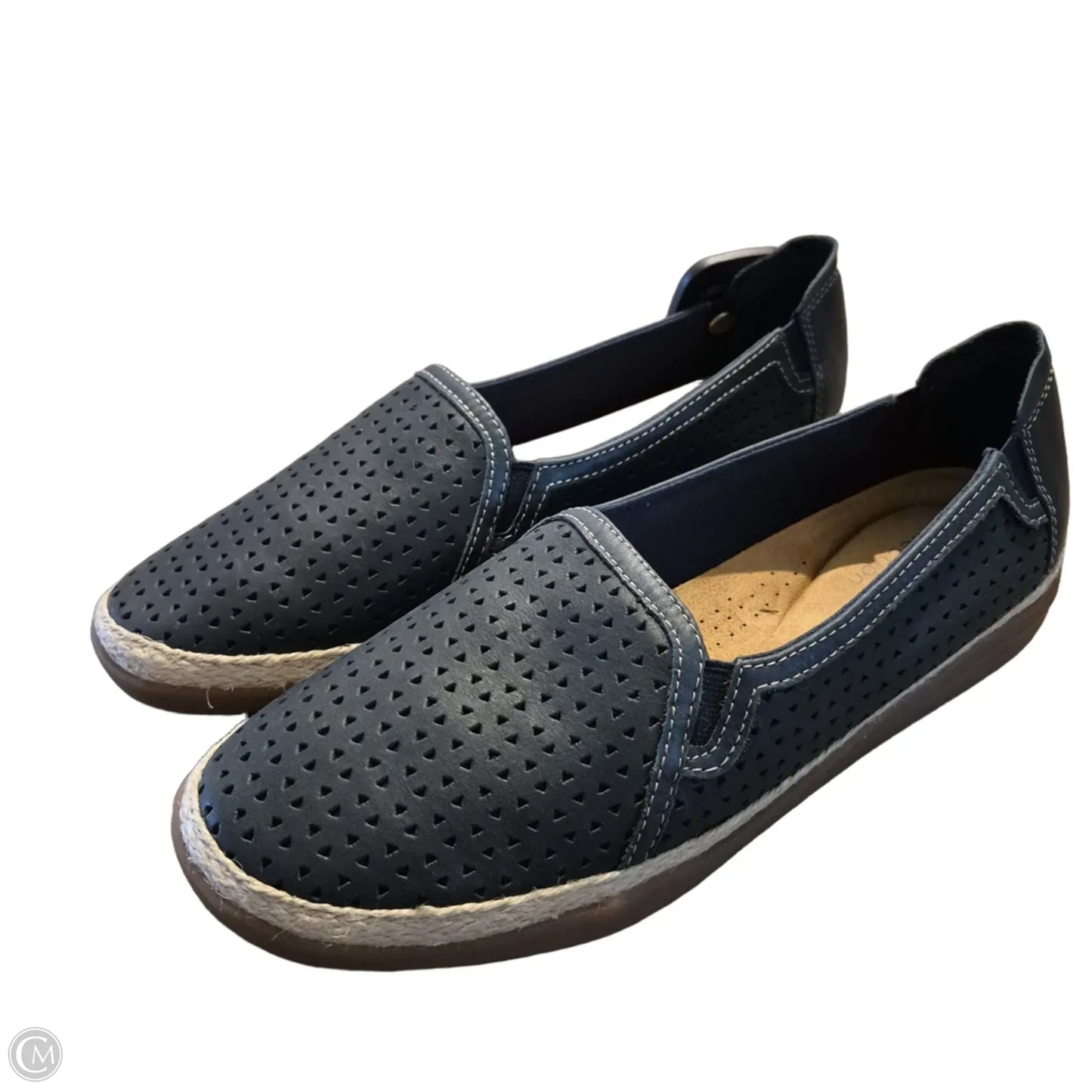 Shoes Flats By Clarks In Navy, Size: 8.5