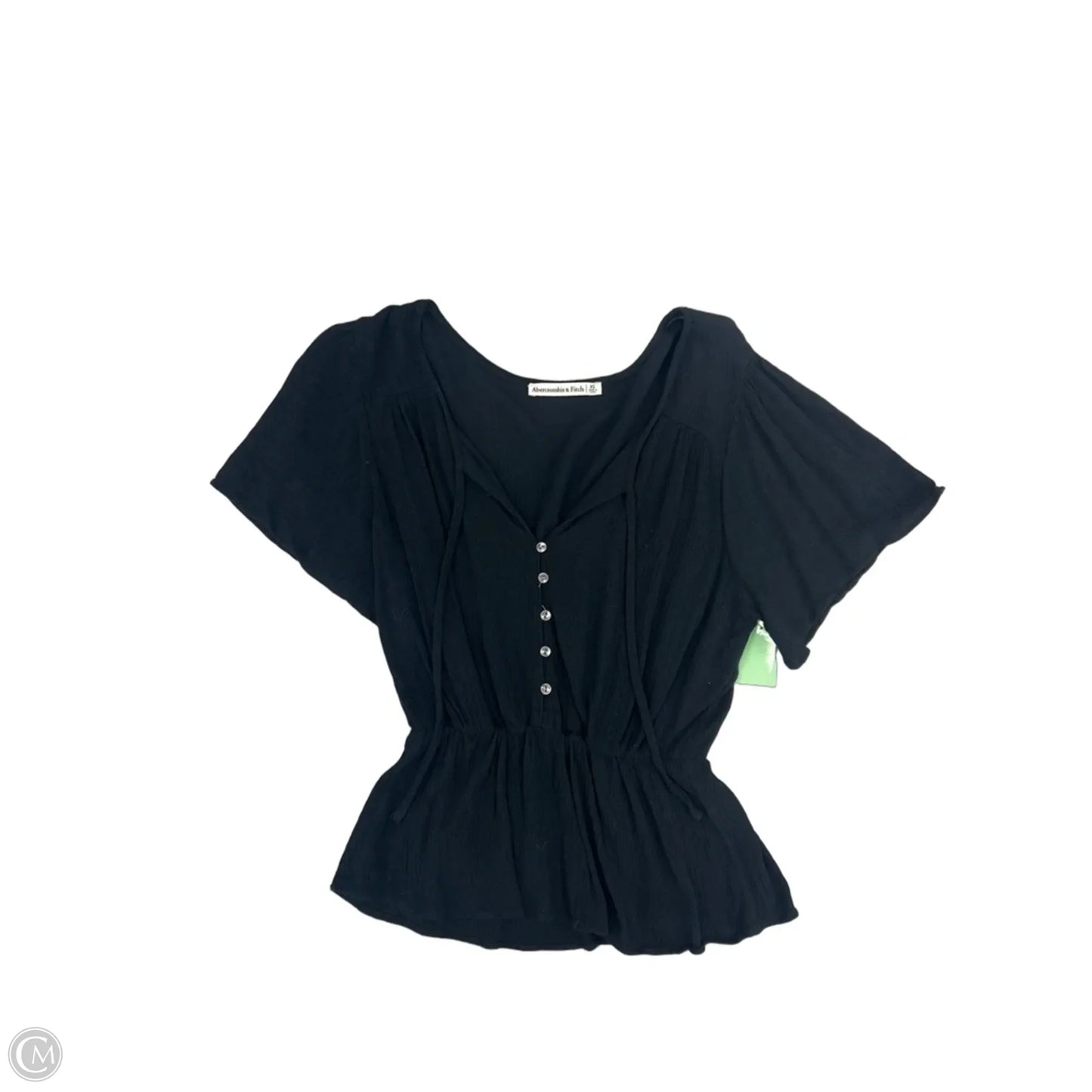 Top Short Sleeve By Abercrombie And Fitch In Black, Size: Xs