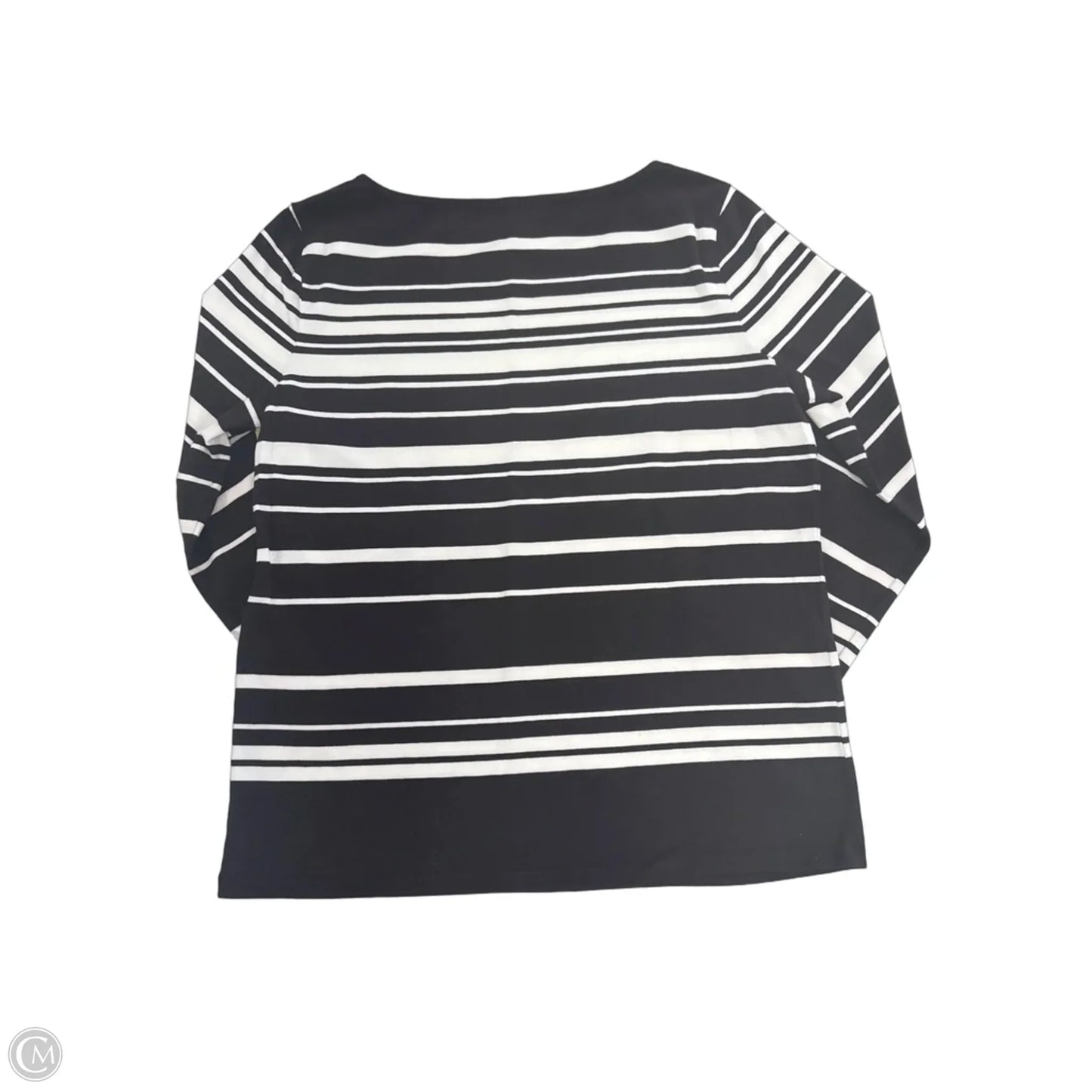 Top 3/4 Sleeve By Ralph Lauren In Brown & White, Size: L