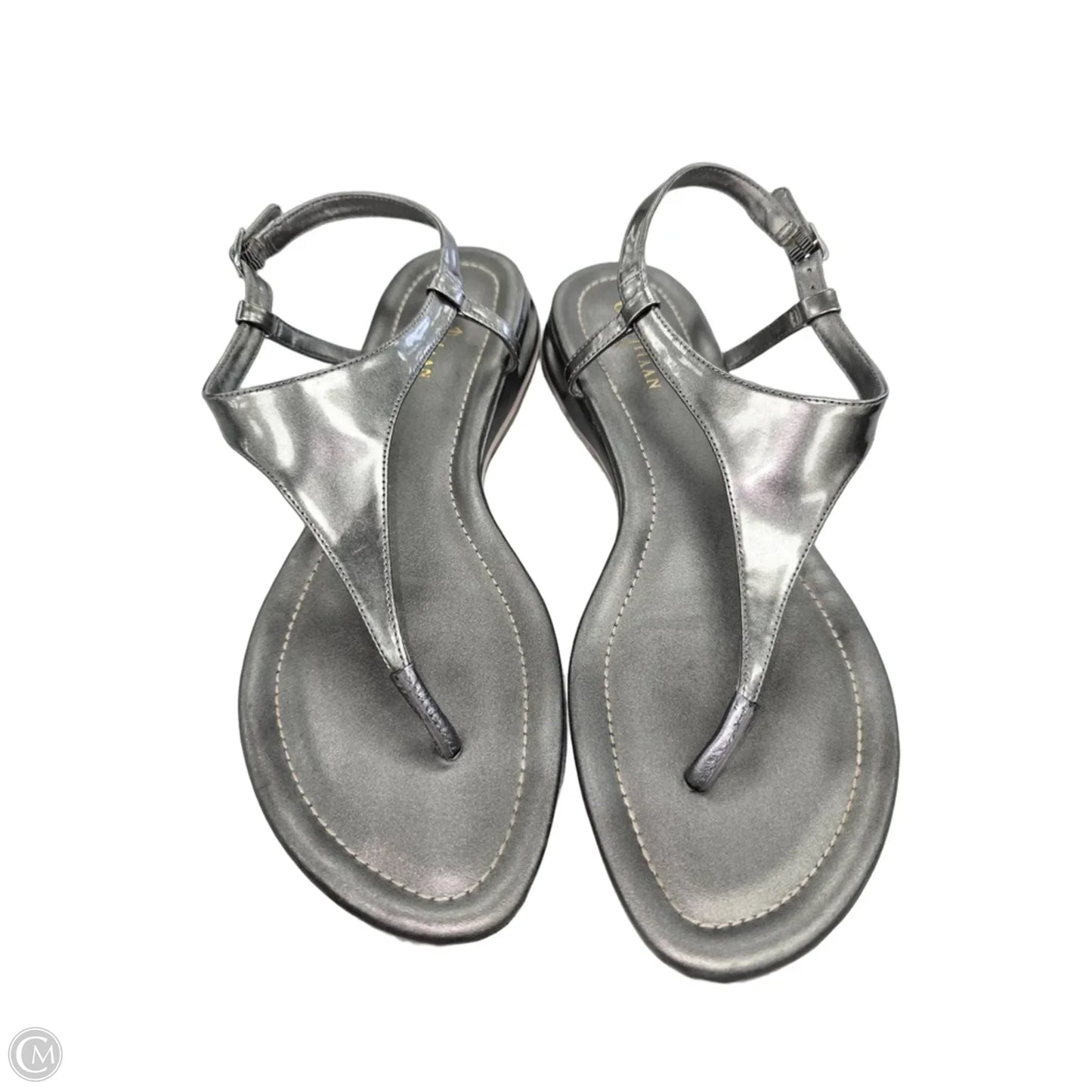 Sandals Flip Flops By Cole-haan In Silver, Size: 7.5