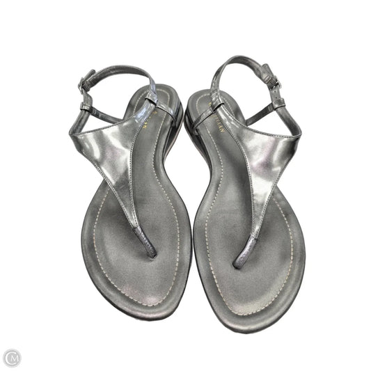 Sandals Flip Flops By Cole-haan In Silver, Size: 7.5
