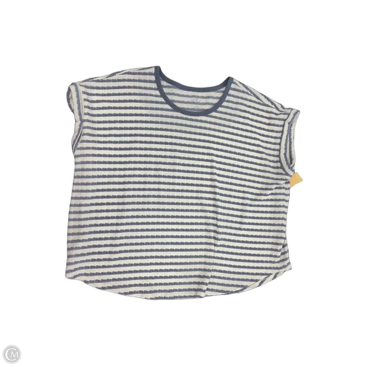 Top Short Sleeve By Maurices In Blue & White, Size: 3x