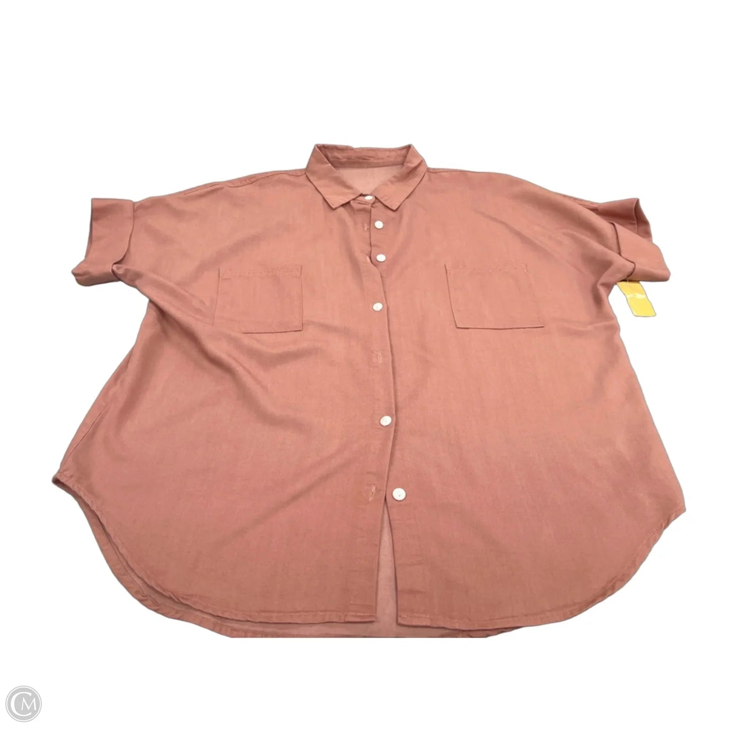 Top Short Sleeve By Cmc In Orange, Size: L