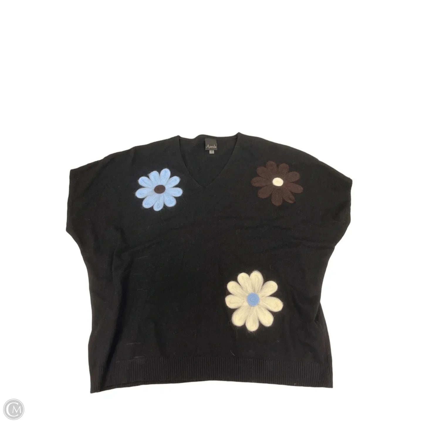 Sweater Short Sleeve By Aaeda In Black, Size: M