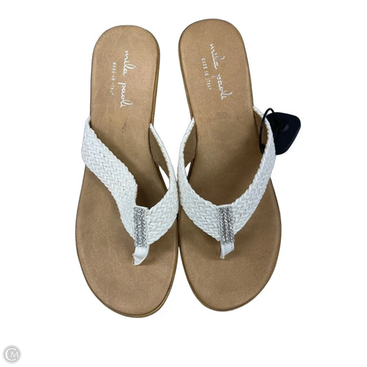 Sandals Flip Flops By Cme In Tan & White, Size: 6.5