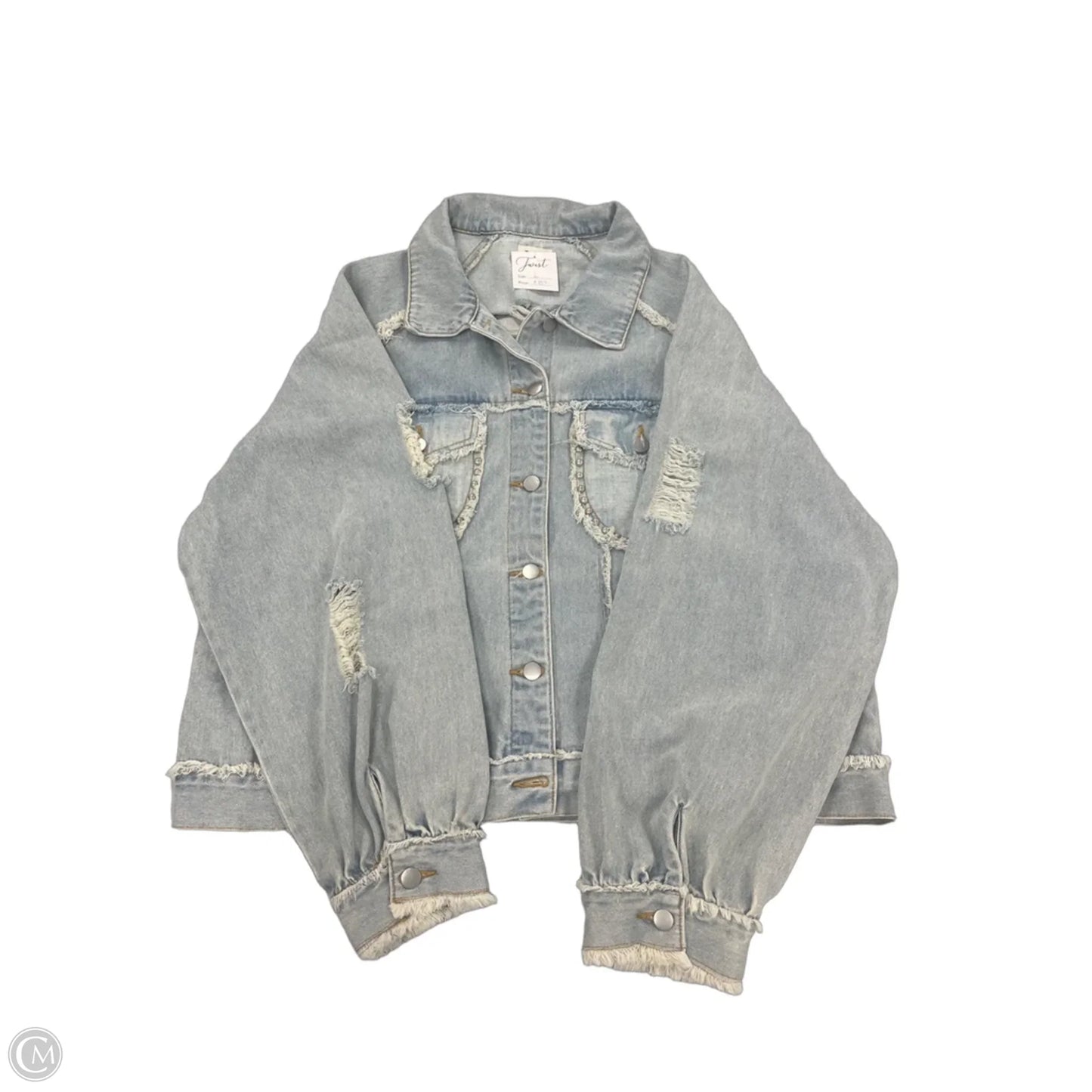 Jacket Denim By Pol In Blue Denim, Size: L