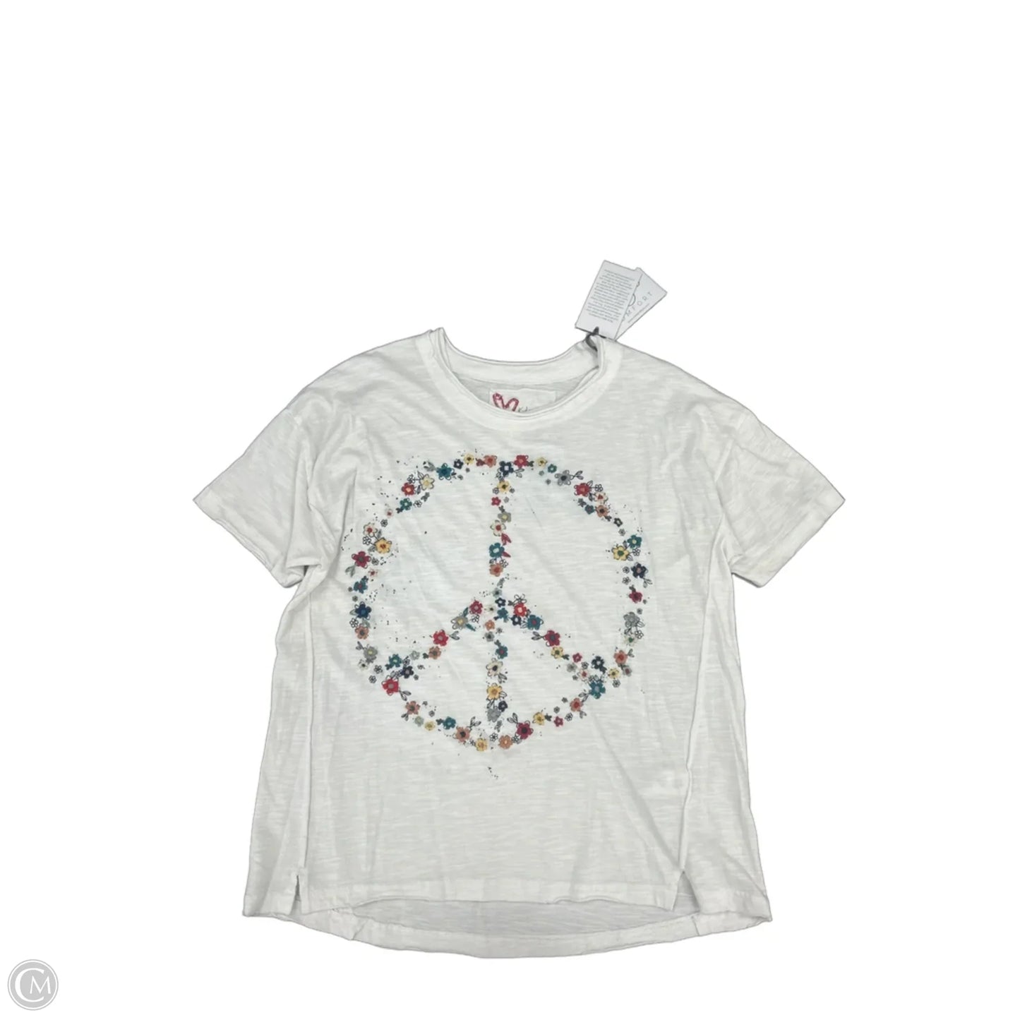 Top Short Sleeve By Cme In White, Size: L