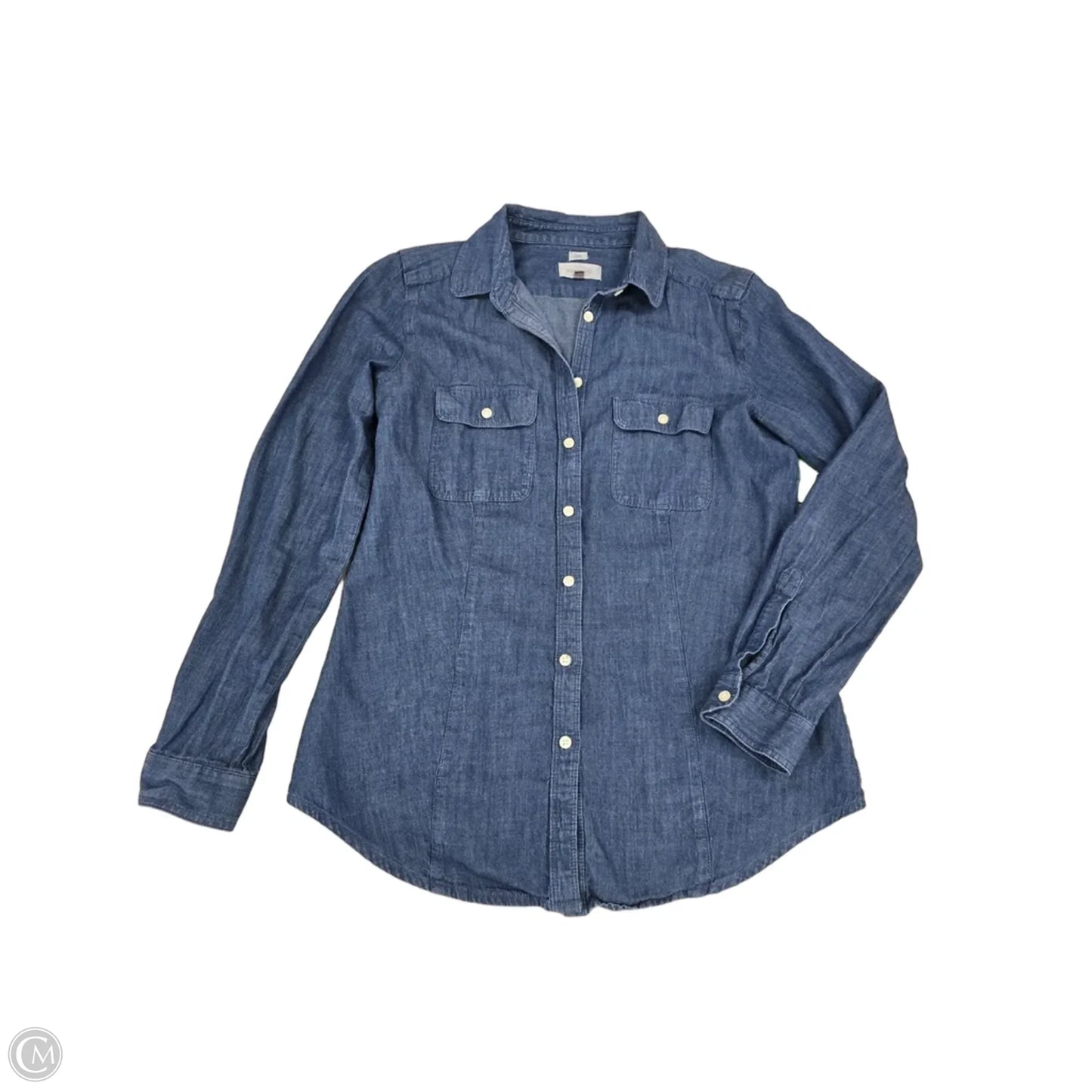 Top Long Sleeve By Loft In Blue Denim, Size: S
