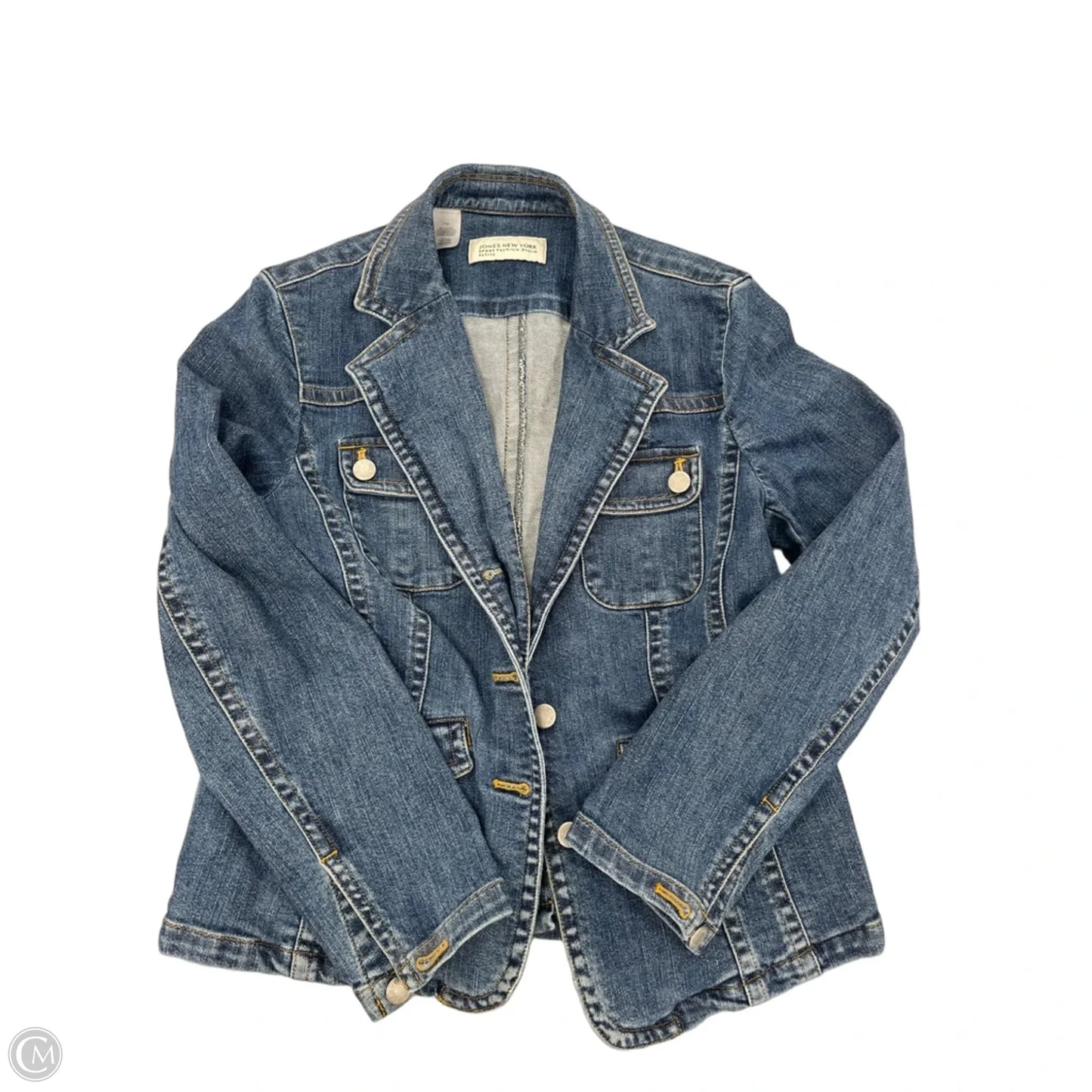 Jacket Denim By Jones New York In Blue Denim, Size: Mp