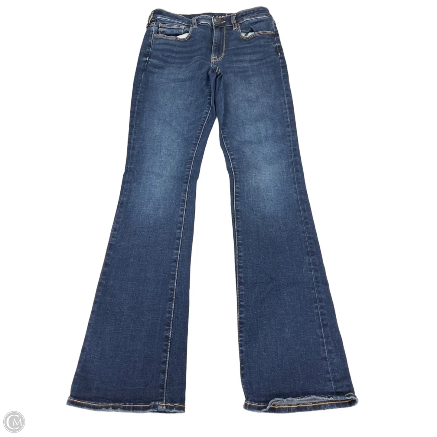 Jeans Straight By American Eagle In Blue Denim, Size: 6