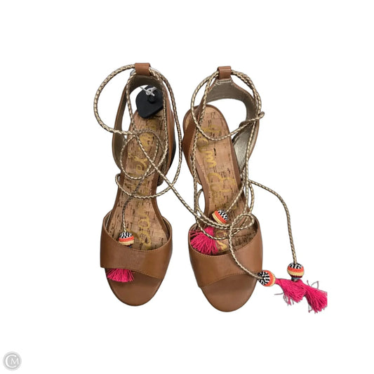 Sandals Heels Block By Sam Edelman In Brown, Size: 10