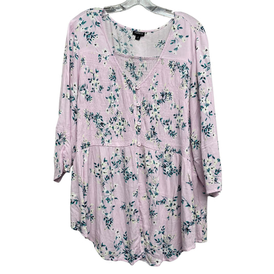 Top 3/4 Sleeve By Torrid In Pink, Size:3X