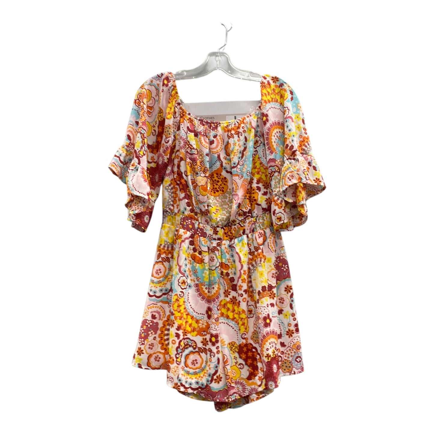 Romper By Emily Wonder In Orange & Pink, Size:S