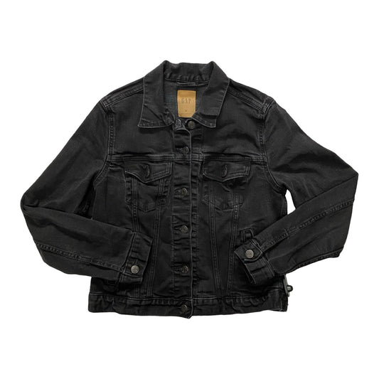 Jacket Denim By Gap In Black Denim, Size:M