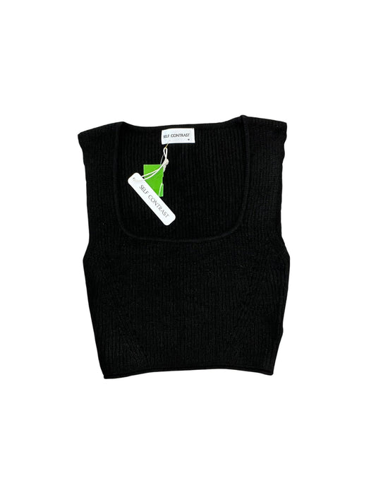Top Sleeveless By Self Contrast In Black, Size:M