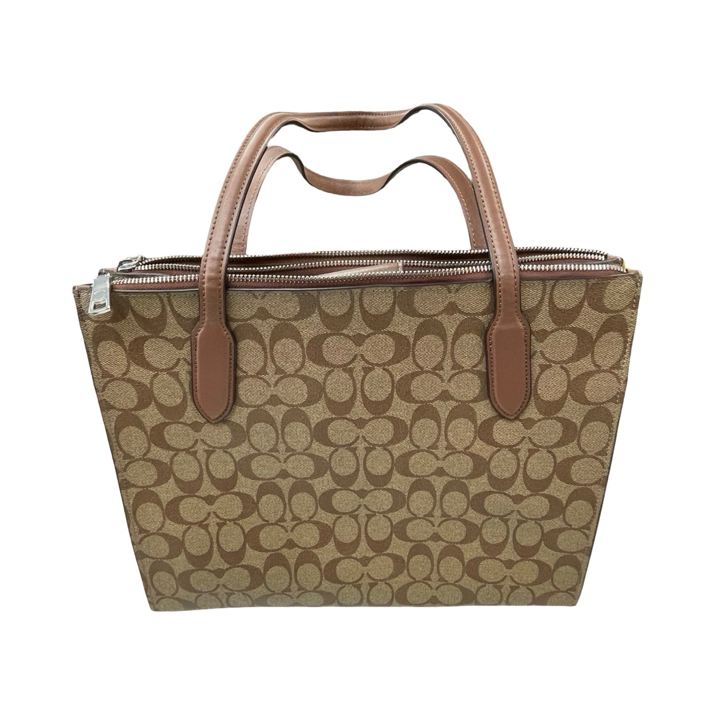 Handbag Designer By Coach In Brown, Size:Large