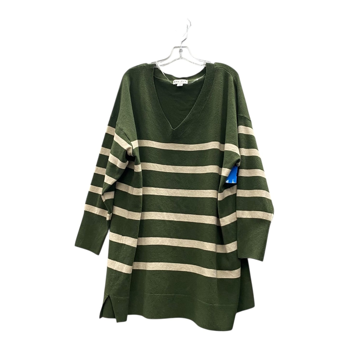 Sweater By Ava & Viv In Green, Size:3X