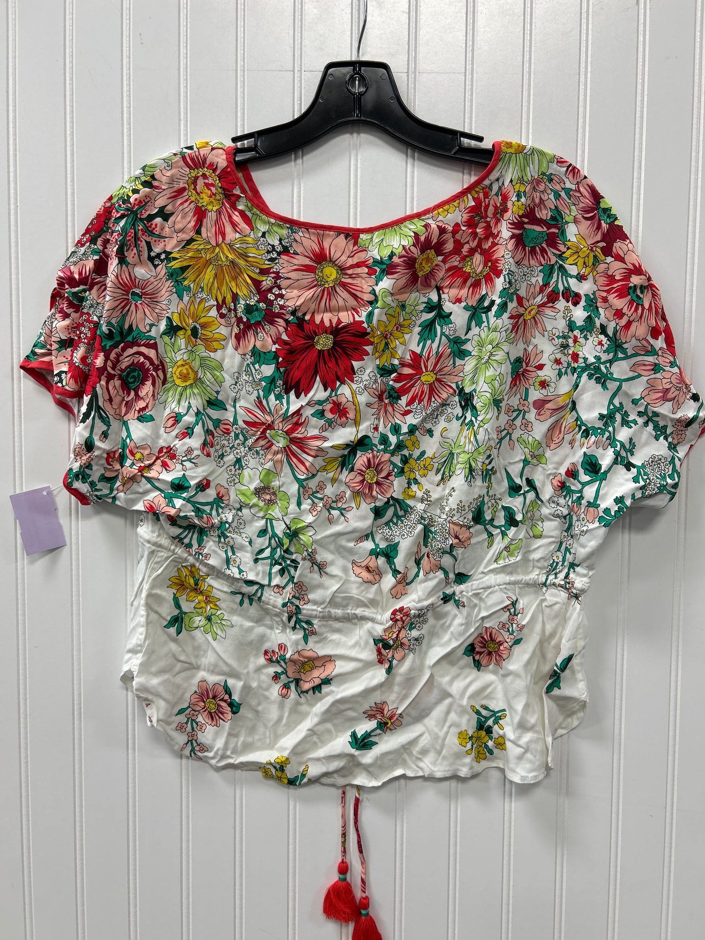 Top Ss By Anthropologie In Cream & Orange, Size:S