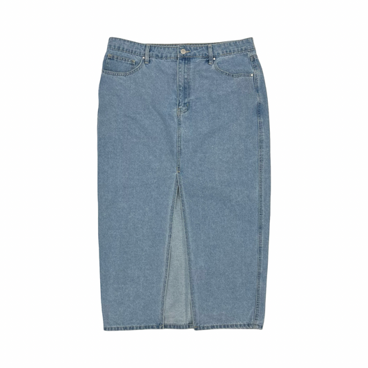Skirt Midi By Clothes Mentor In Blue Denim, Size:Xl