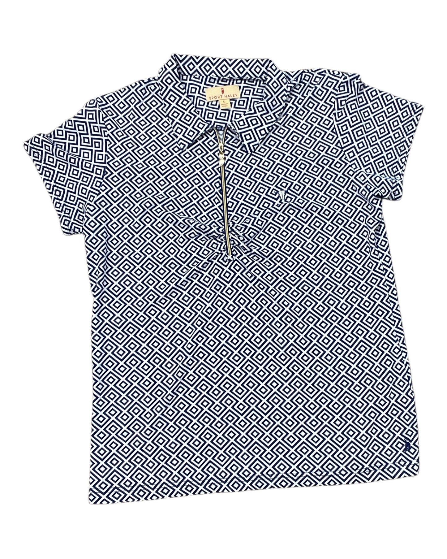 Top Ss By Clothes Mentor In Blue & White, Size:L