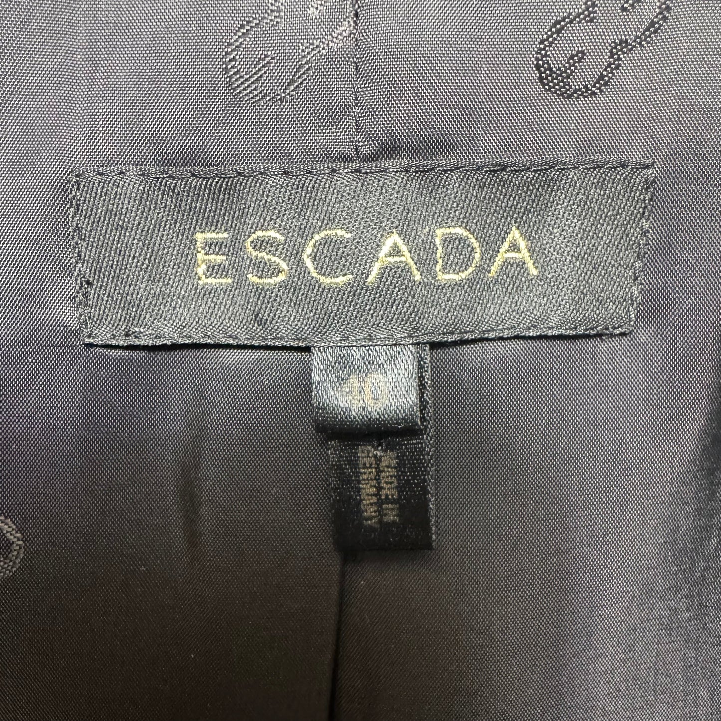 Floral Embroidered Blazer Designer By Escada In Black, Size: M