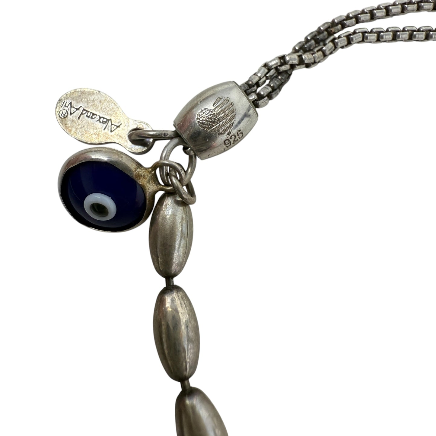 Sterling Silver Evil Eye Charm Slider Bracelet By Alex And Ani