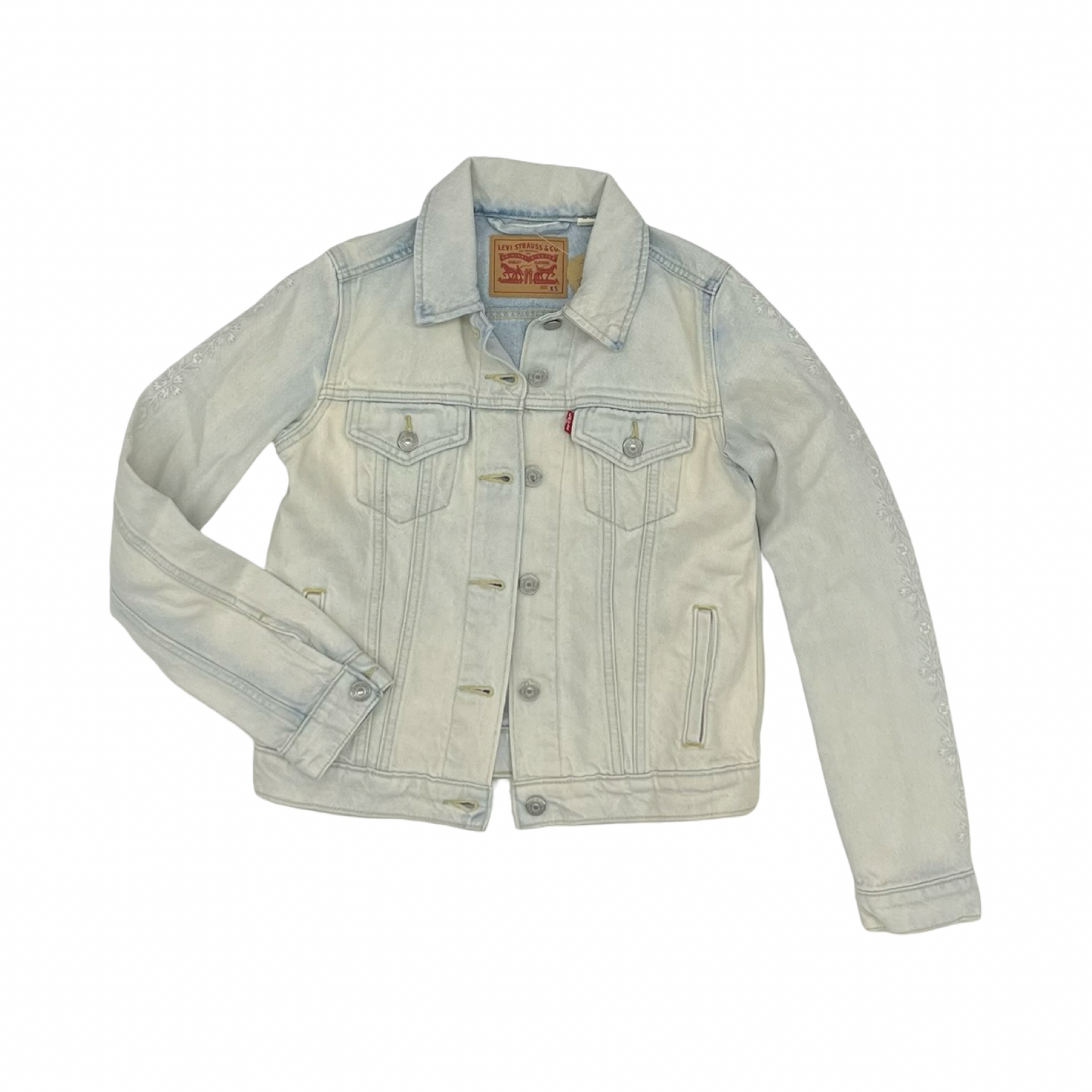 Jacket Denim By Levis In Blue Denim, Size:Xs