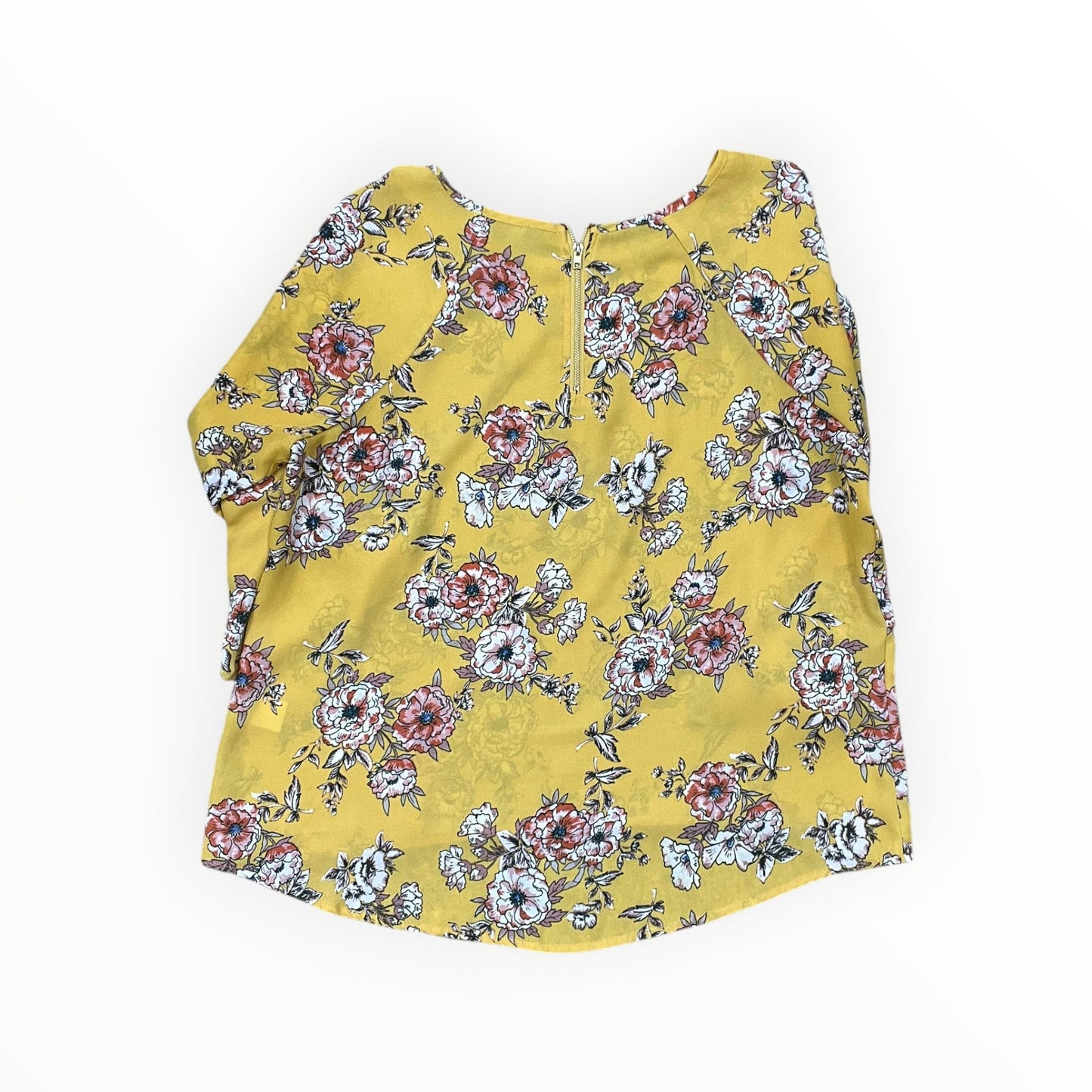 Top 3/4 Sleeve By Papermoon In Yellow, Size:Mp