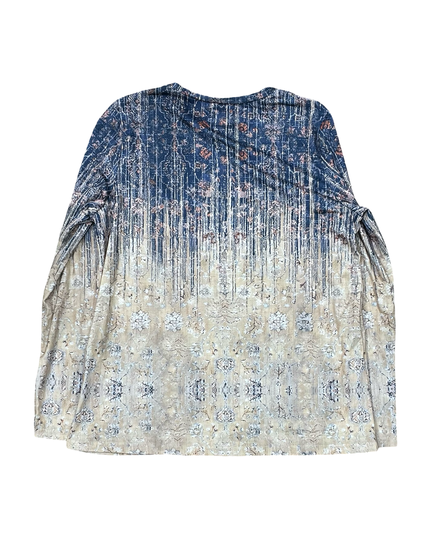 Top Ls By Clothes Mentor In Blue & Tan, Size:L