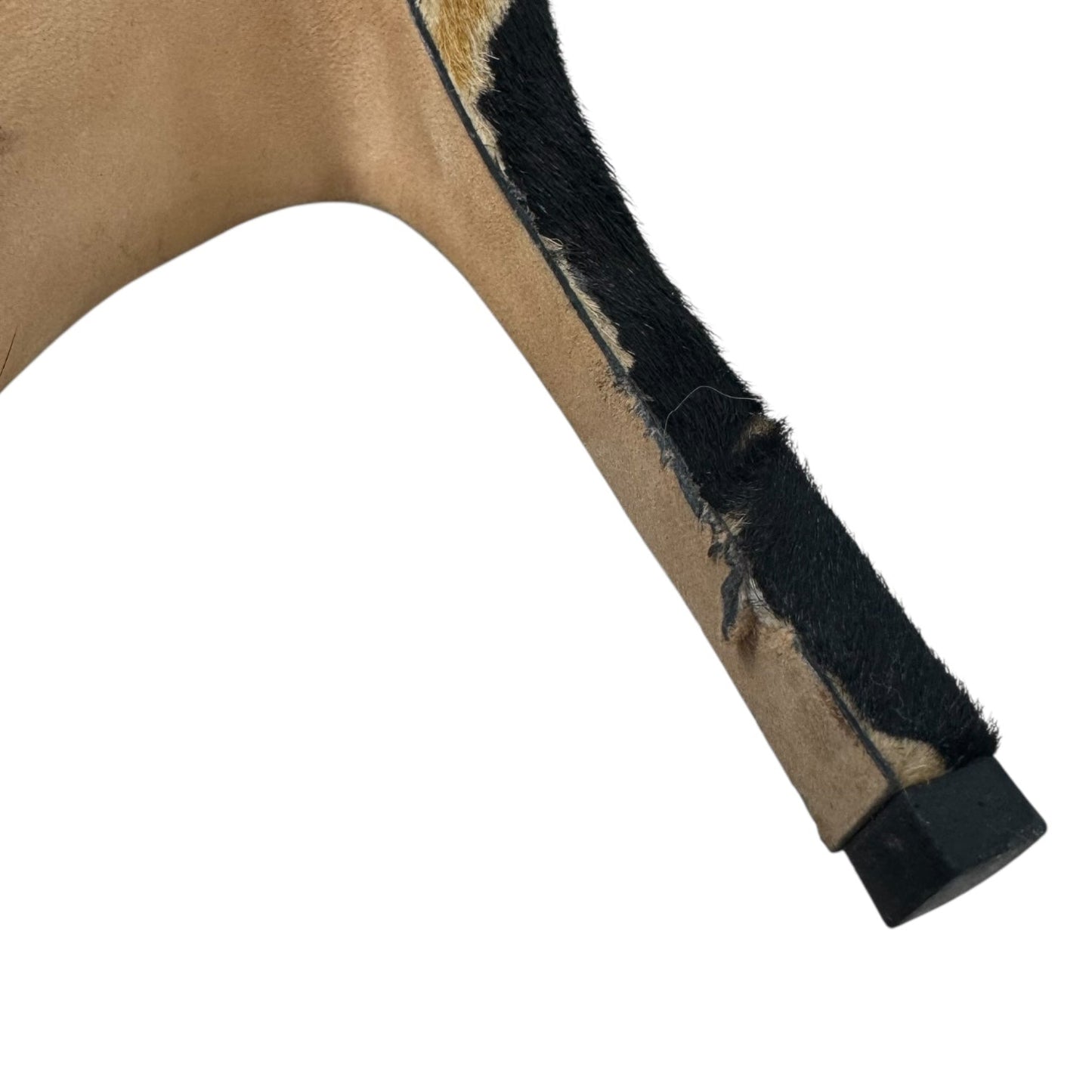 Calfhair Platform Heels Shoes Luxury Designer By Gucci In Animal Print, Size: 8