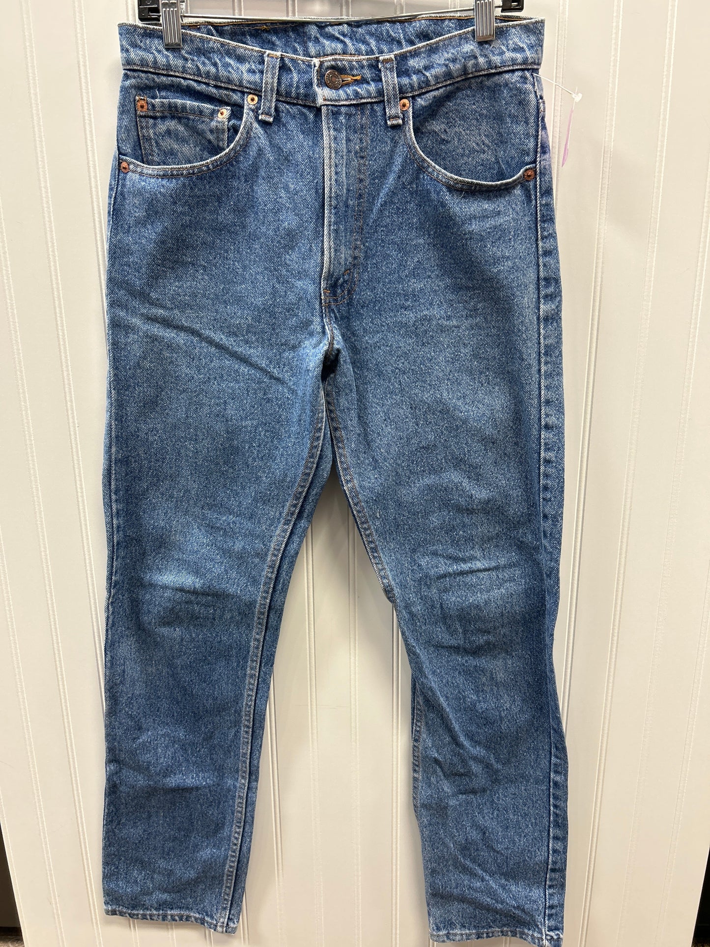 Jeans Straight By Levis In Blue Denim, Size:12