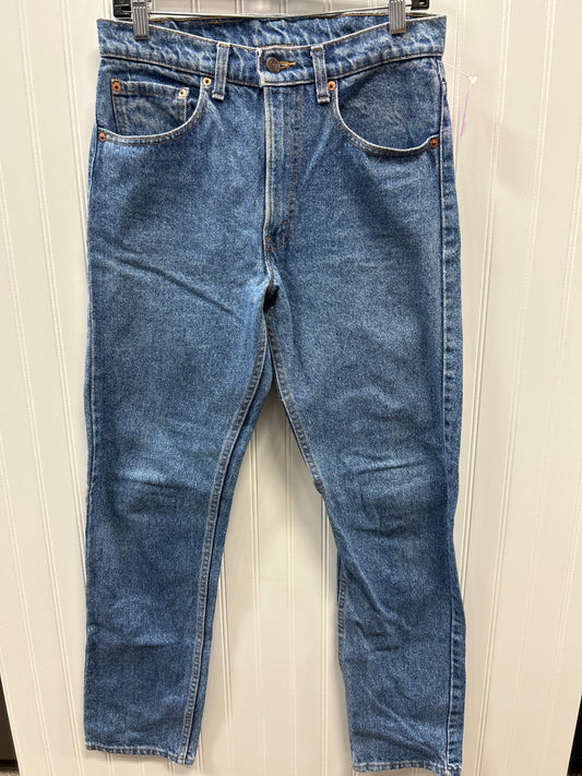 Jeans Straight By Levis In Blue Denim, Size:12