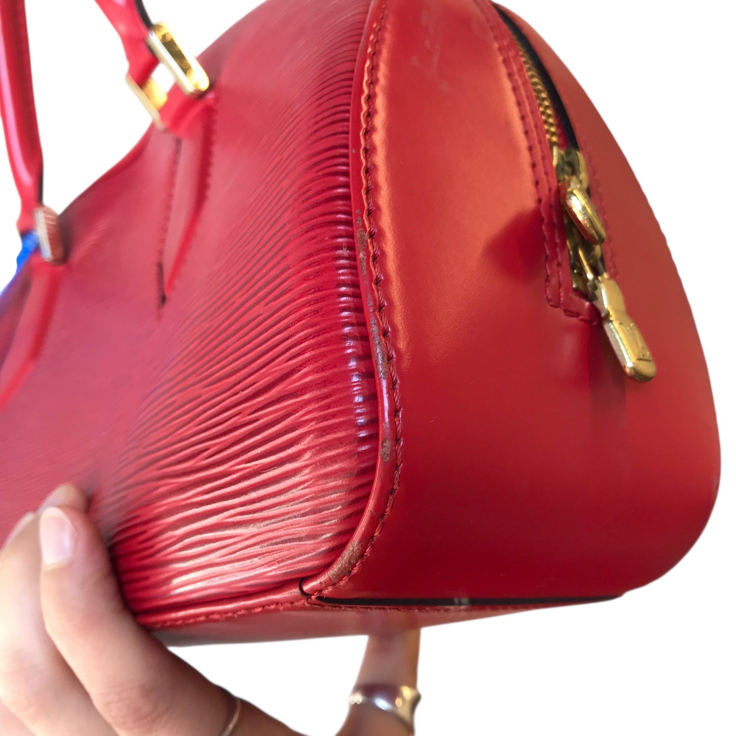 Handbag Luxury Designer By Louis Vuitton In Red, Size:Medium