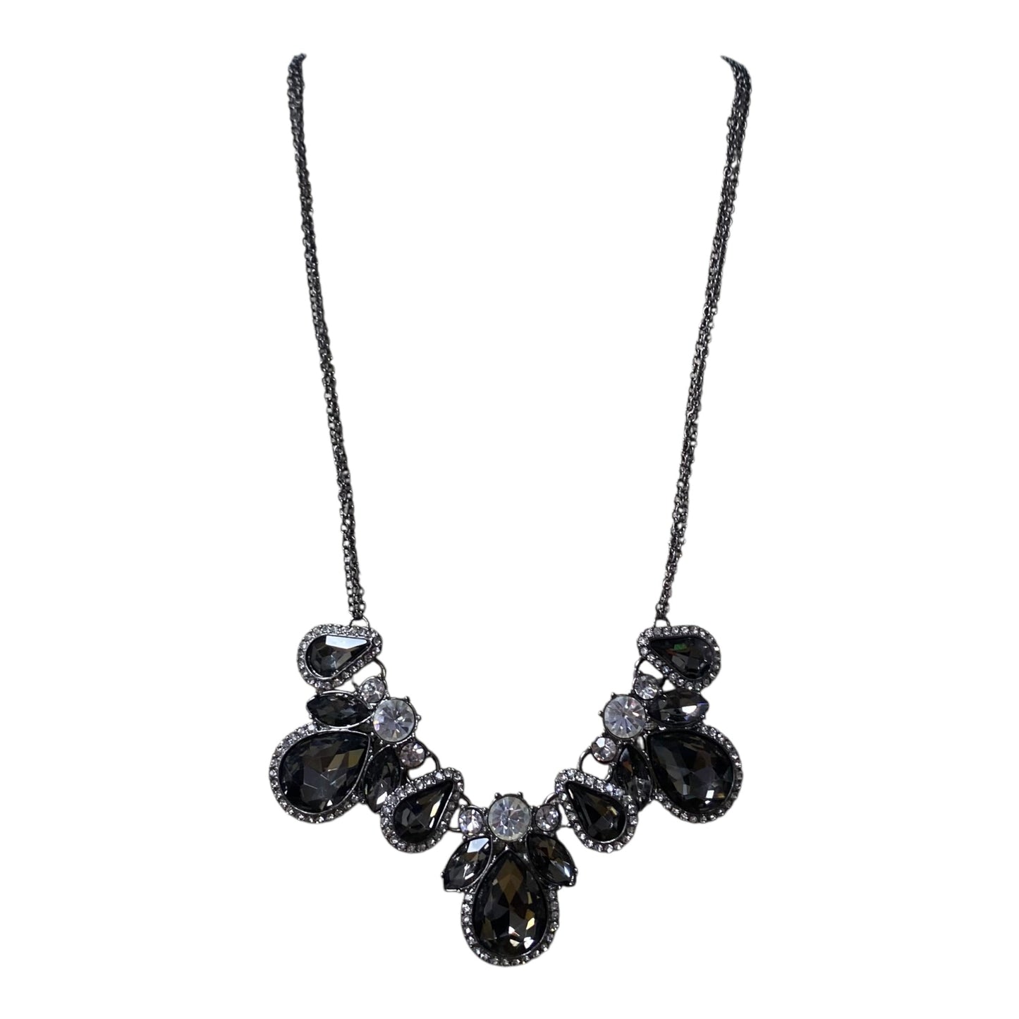 Necklace Statement By Bella In Black & Silver