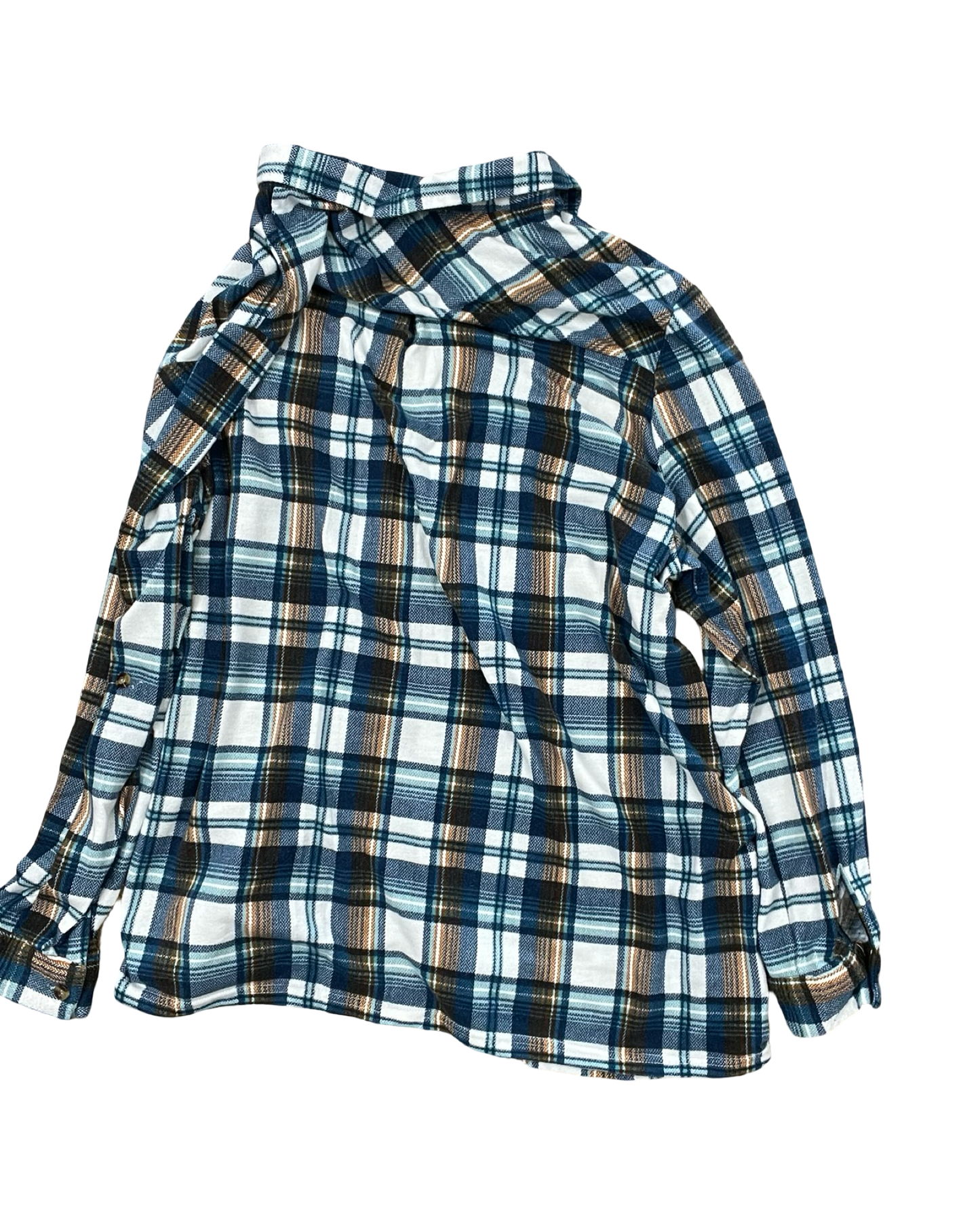 Blouse Ls By Robert Louis In Blue & White, Size:2X